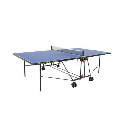 Теннисный стол Sunflex Optimal Теннисный стол Sunflex Optimal - это теннисный стол для использования в помещении с компактной системой складывания и с встроенной сеткой.

Цвет: Синий, Зеленый.
Материал: 22 мм ДСП.
Размер в игровом положении: 274 х 152,5 х 76 см.
Размер в сложенном состоянии: 155,5 x 74 x 165,5 см.
Вес: 60 кг.
Производитель: Sunflex ( Германия).
