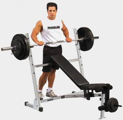 Универсальная скамья для жима Body Solid Powerline POB44 Упражнения: мышцы ног, груди, пресс&nbsp;
Нагрузка: олимпийские диски (до 225 кг)
Регулировка положения сидения: есть
Размер в рабочем состоянии (ДхШхВ) -&nbsp;130х178х114 см
