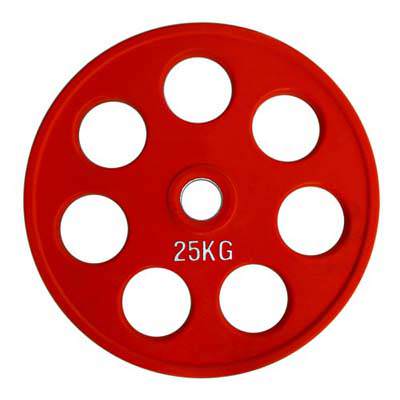 Олимпийский диск евро-классик с хватом &quot;Ромашка&quot; - 25 кг Цвет - красный
Диаметр - 51 мм
Материал - обрезиненная сталь &nbsp;
