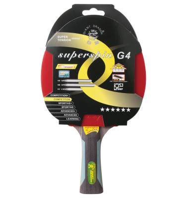 Теннисная ракетка GIANT DRAGON Superspin G4 Ракетка для настольного тенниса SuperSpin 6 звезд.
Вращение: 82. Скорость: 96. Контроль: 57.
