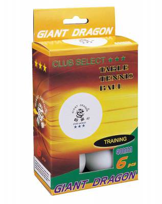 Мячи Giant Dragon Club Select 3*  Практичные мячи с игровыми характеристиками сравнимыми с соревновательными мячами.
Подходят для игры в помещении и на улице.&nbsp;
Количество: 6 шт.
Цвет: белый, оранжевый.

