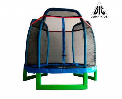 Батут DFC Jump Kids 7ft с сеткой (210 см)  Максимальный вес пользователя: 54 кг.
Количество пружин: 36 шт.
Высота батута: 40 см.
Вес брутто: 31 кг.
Гарантия: 12 месяцев.