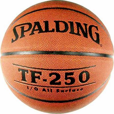 Мяч баскетбольный Spalding TF-250 Производитель SPALDING TF-250.Размер 7.Камера бутиловая.Армирование нейлоновой нитью.Материал синтетическая кожа (поливинилхлорид).Серия TRAINING, для зала и улицы.