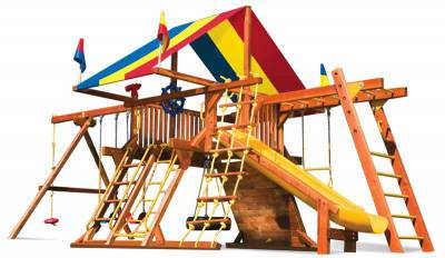 Детский комплекс Rainbow Play Systems Sunshine Castle II 
	Ваши дети вполне заслуживают лучшего!
	Детская игровая площадка американской фирмы &quot;Rainbow Play Systems&quot;, серии &quot;Sunshine&quot;.
	Материал: канадский кедр, секвойя и пластик.

